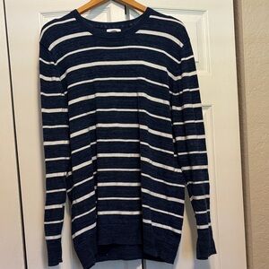 Old Navy Men's Striped Crewneck Sweater - Navy and White